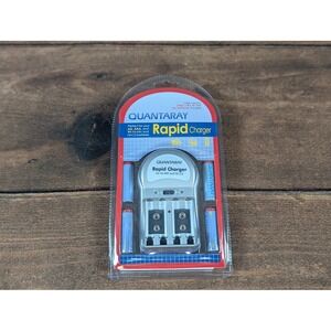 Quantaray Rapid Battery Charger AA AAA Ni-MH Ni-Cd 4 Batteries Included